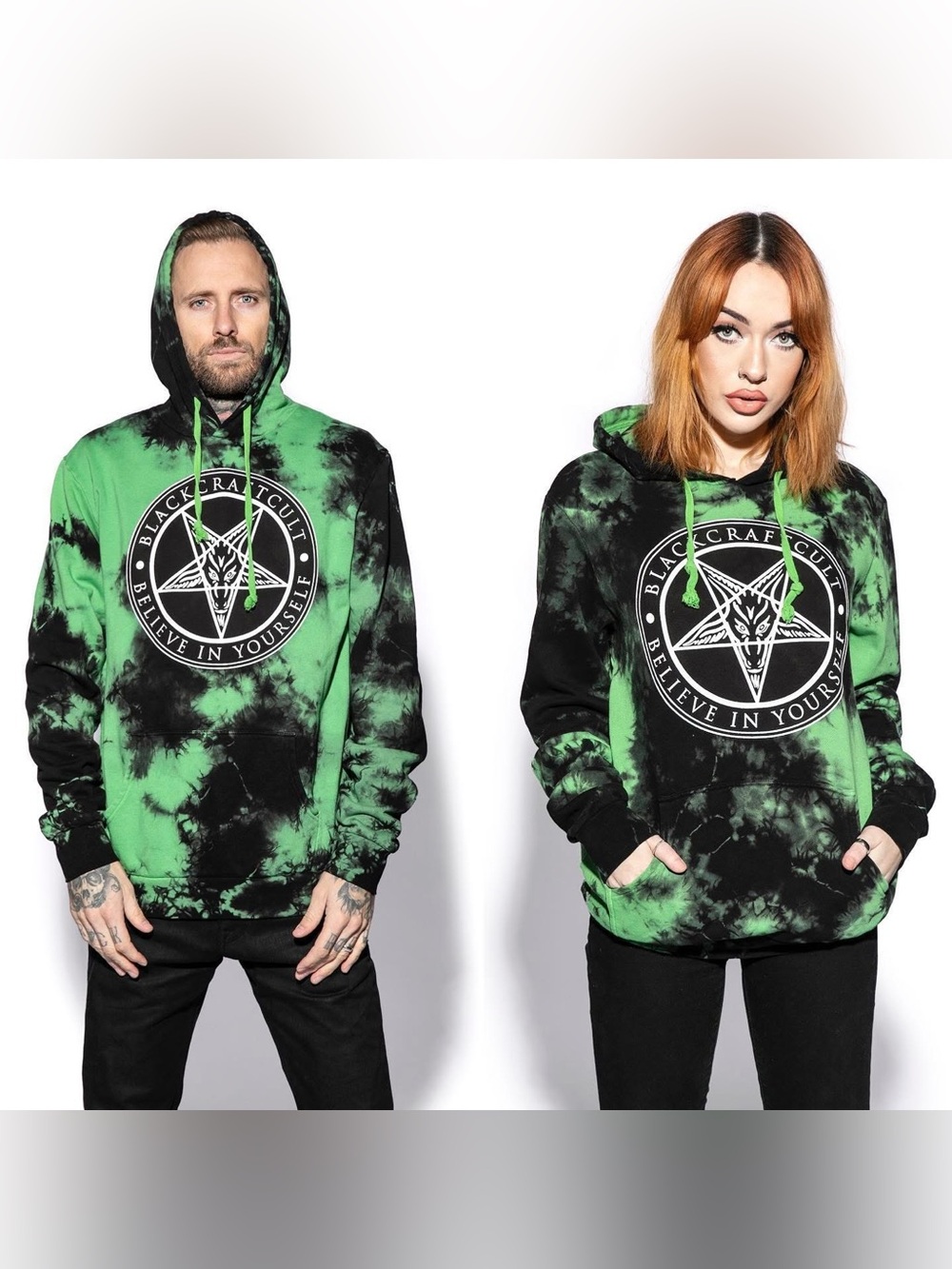 Blackcraft Cult Green Tie-Dye Graphic Hoodie - Believe In Yourself